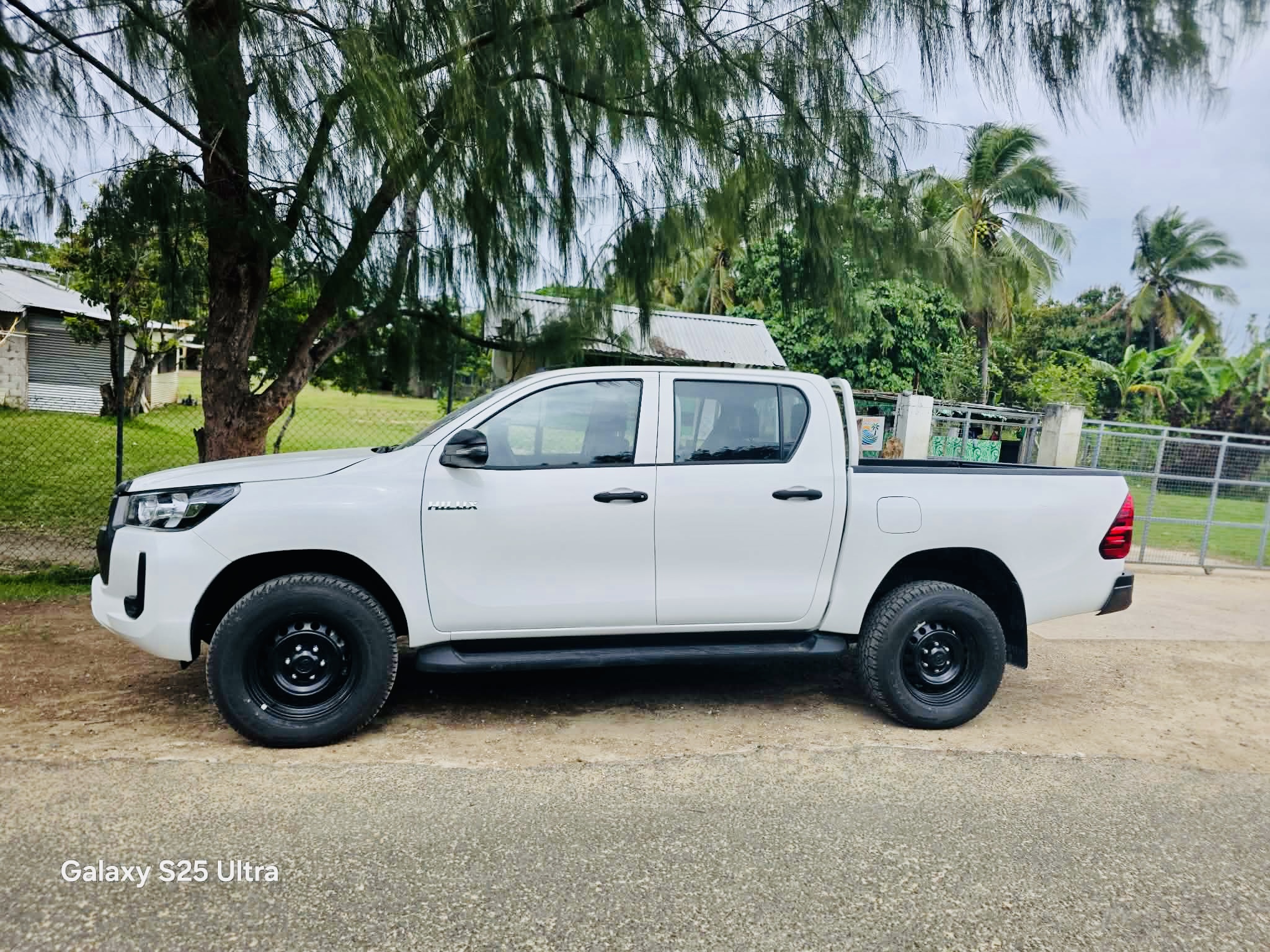 White Toyota Hilux rental in Luganville
